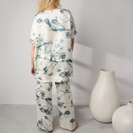 Lunya x Grace Dines Washable Silk Tee Pant Set - #Whispered Bloom