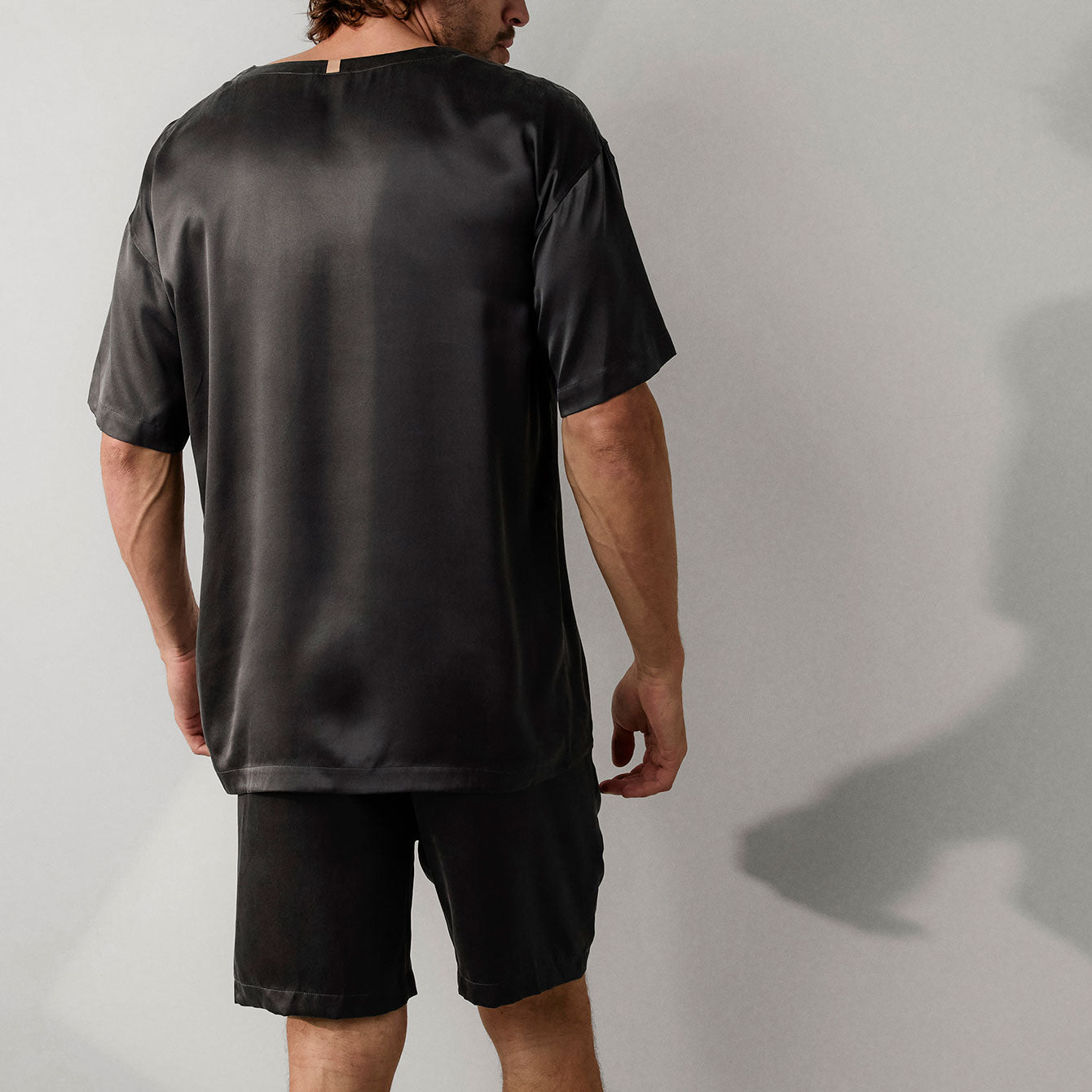 Lunya Men's Washable Silk Short Set- #Meditative Grey