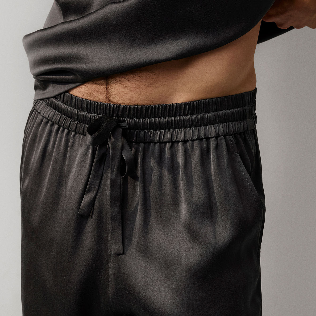 Lunya Men's Washable Silk Short Set- #Meditative Grey