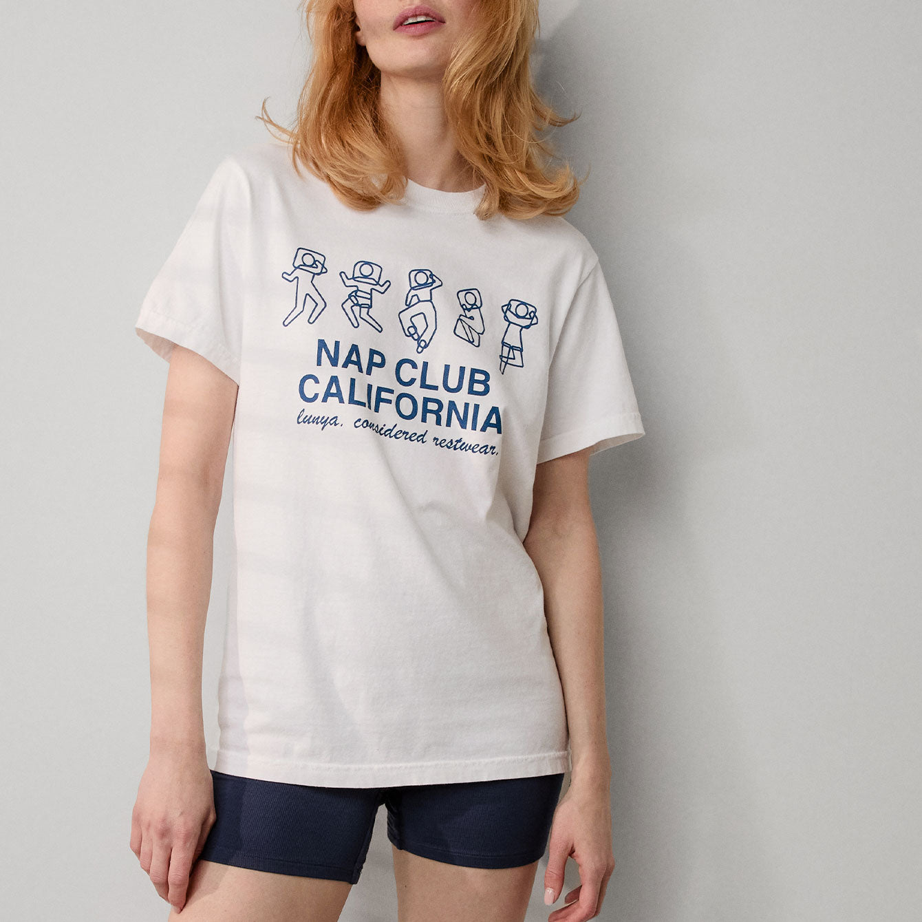 Lunya Loungewear Nap Club Tee - #White/Blue
