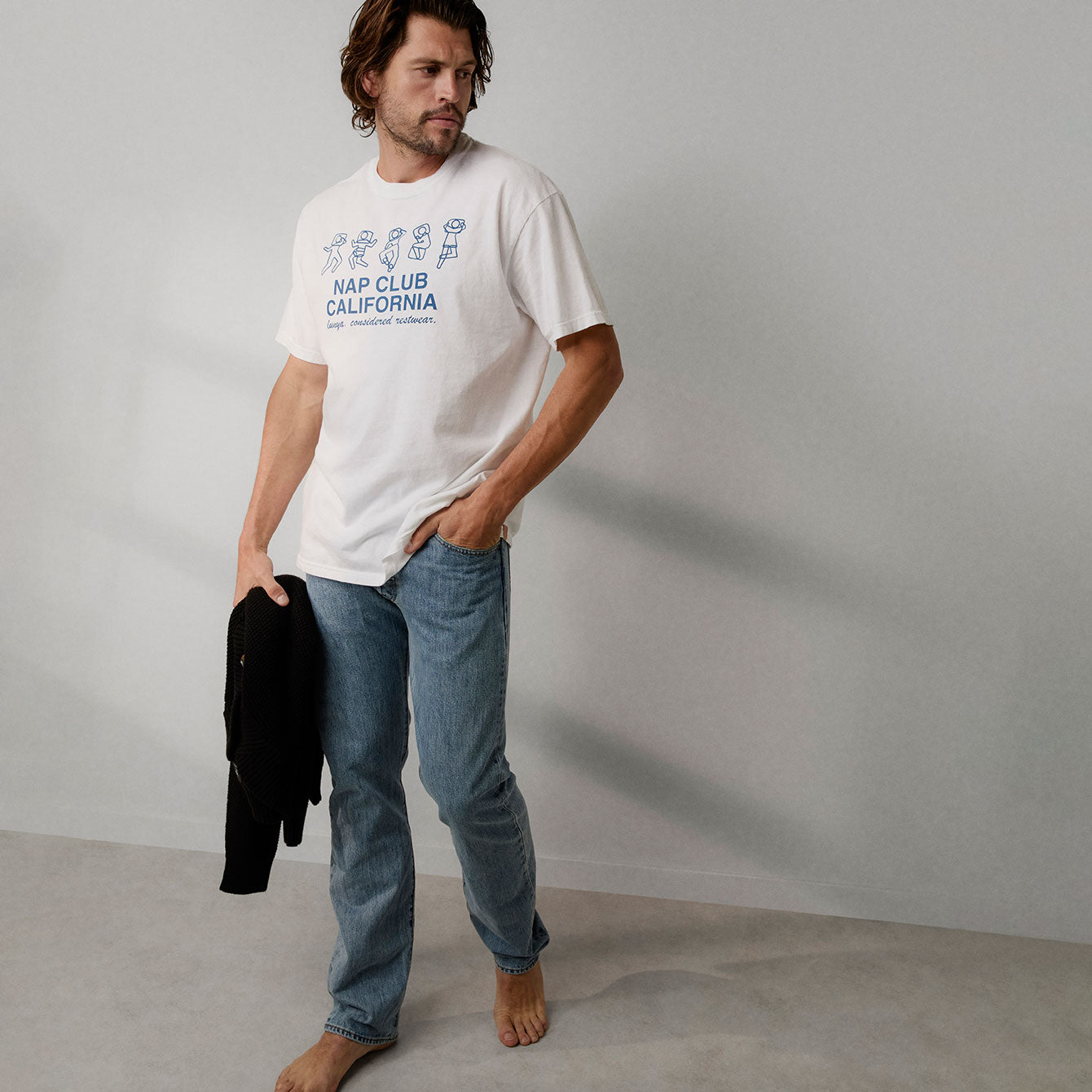 Lunya Loungewear Nap Club Tee - #White/Blue