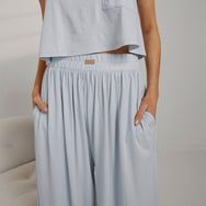 Lunya Organic Pima Wide Leg Pant - #Tranquil Blue