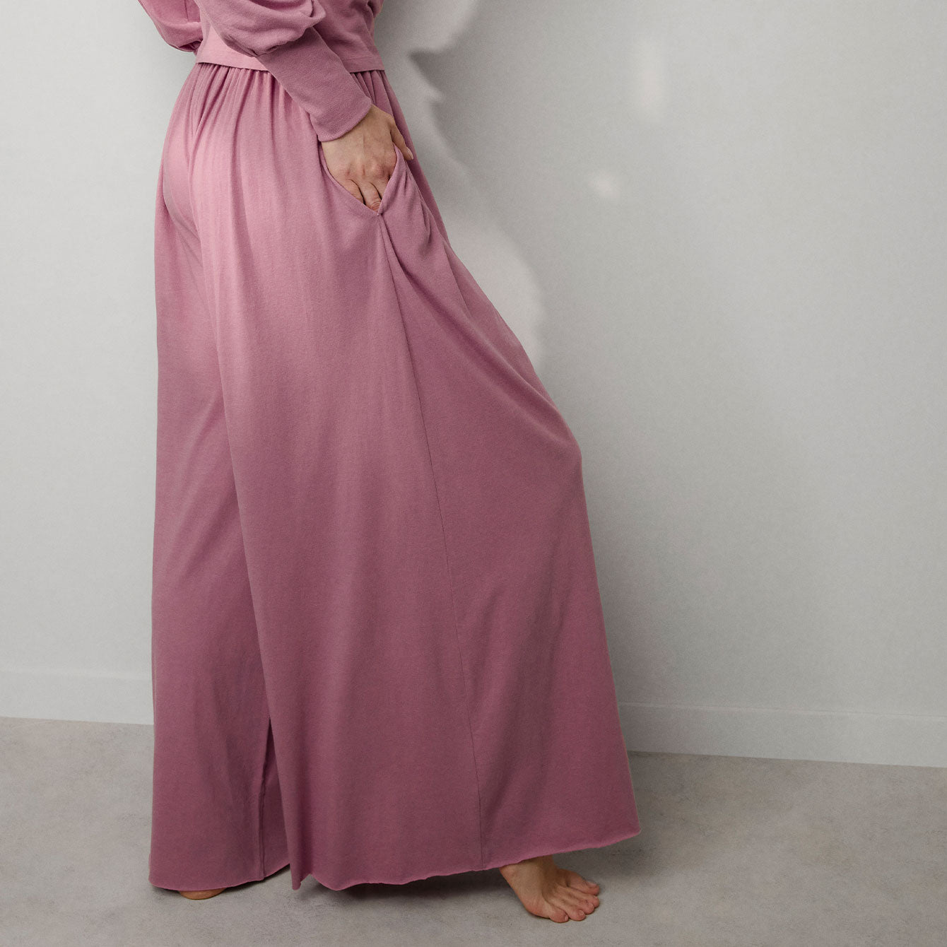 Lunya Loungewear Organic Pima Wide Leg Pant - #Clarion Rose