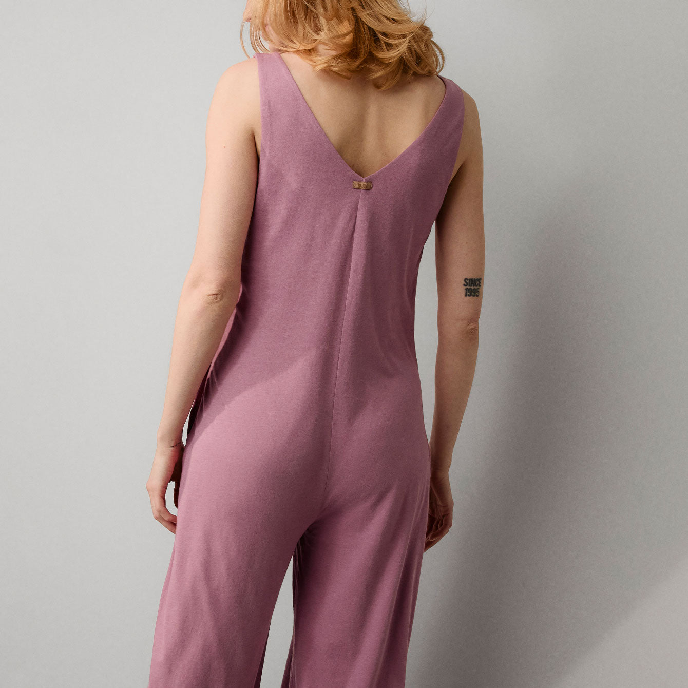 Lunya Pajamas Organic Pima Double V Jumpsuit - #Clarion Rose