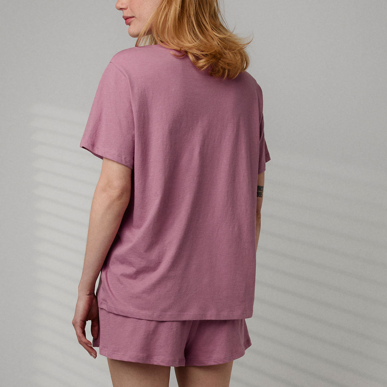 Lunya Pajamas Organic Pima Tee Short Set - #Clarion Rose