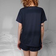 Lunya Pajamas Organic Pima Tee Short Set - #Deep Blue
