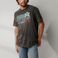 Lunya Loungewear Sleep Marathon Tee - #Washed Black/Blue
