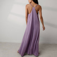 Lunya Pajamas Washable Silk Elastic Strap Jumpsuit - #Dormant Orchid