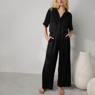 Lunya Washable Silk High Rise Pant Set - #Immersed Black