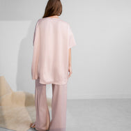 Washable Silk Tee Pant Set - #Delicate Pink