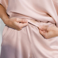 Washable Silk Tee Pant Set - #Delicate Pink