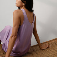 Lunya Pajamas Washable Silk Tulip Dress - #Dormant Orchid