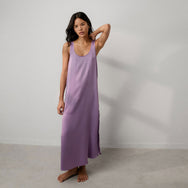 Lunya Pajamas Washable Silk Tulip Dress - #Dormant Orchid